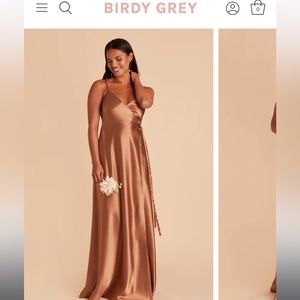 Rust satin wrap around dress